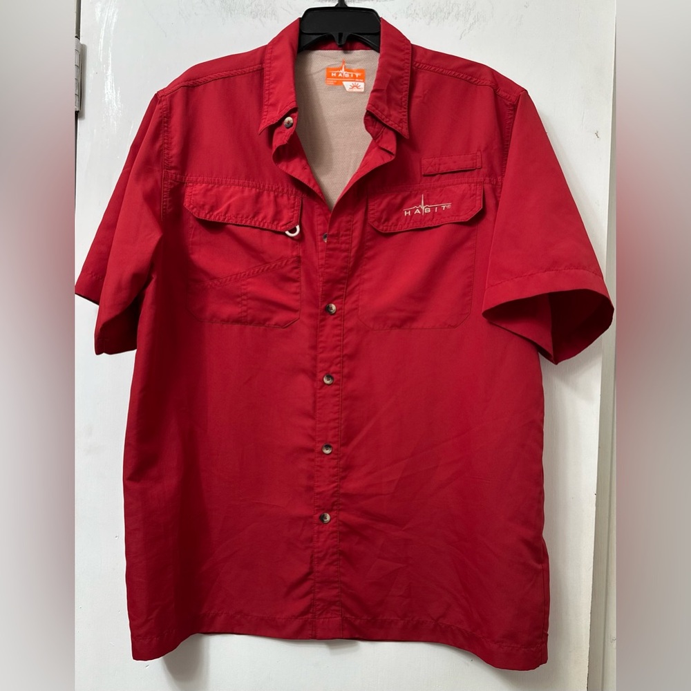 Habit Men's Red Button Down Shirt. 
New without tags. Great fishing shirt.
